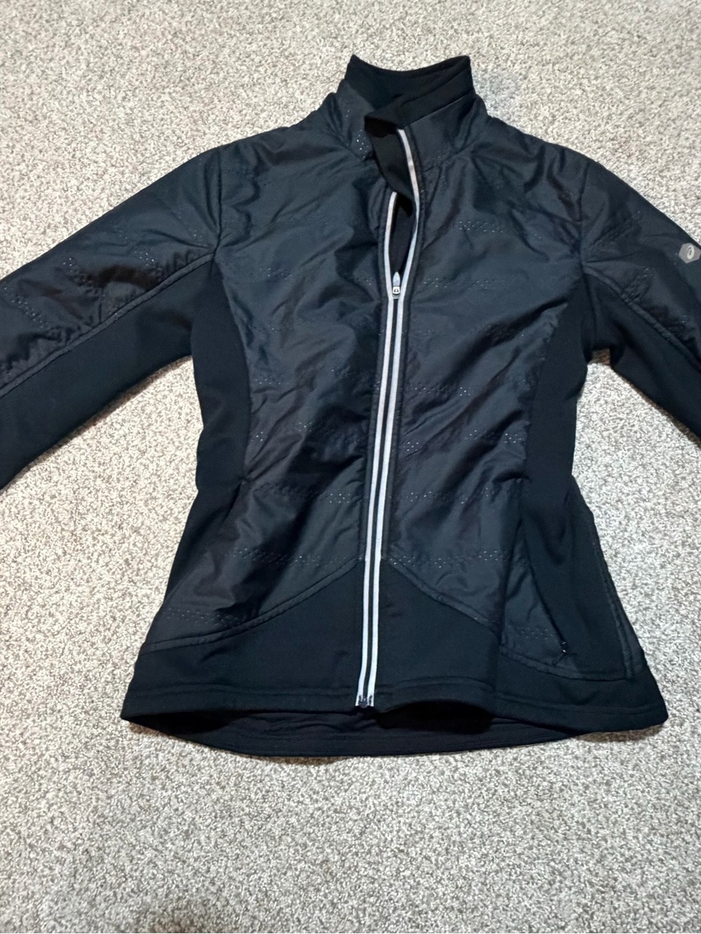 Asics Black Women's Varsity-Style Jacket with reflective  Trim